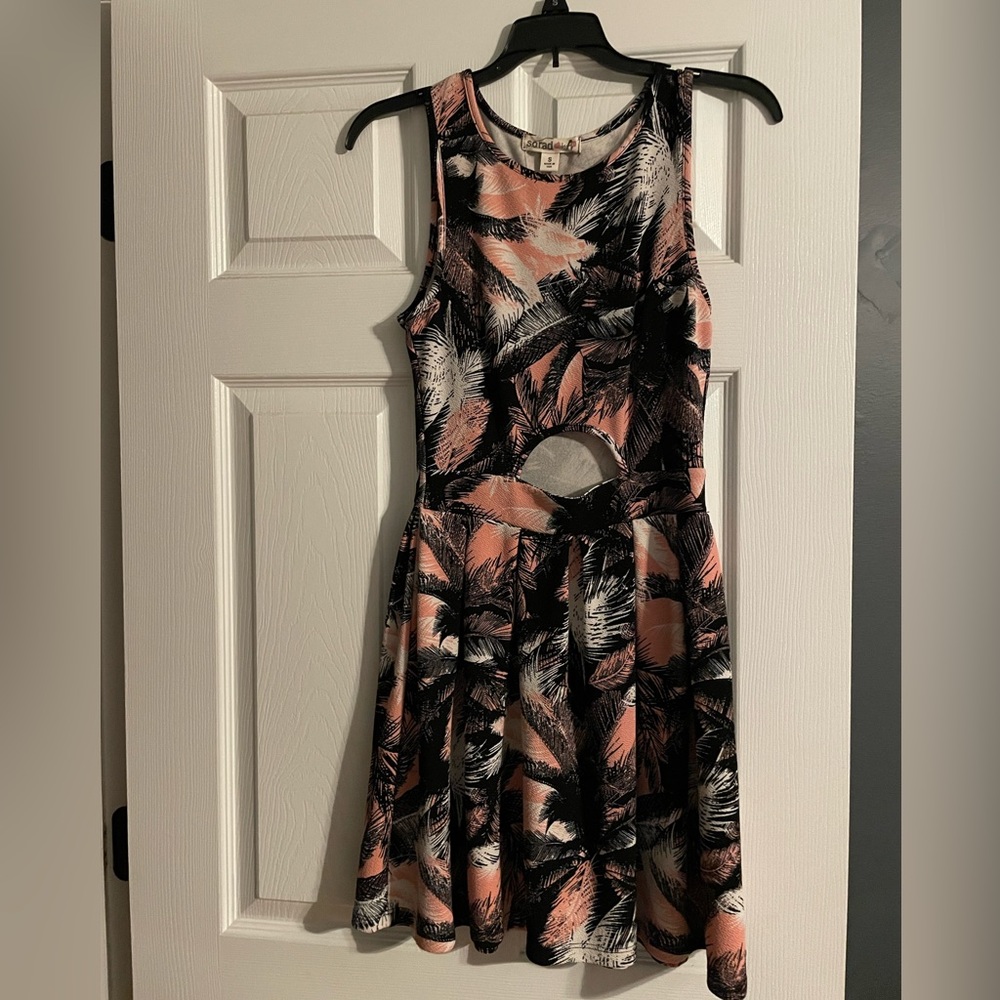 SORAD by A Stomach cut out, black white and pink dress